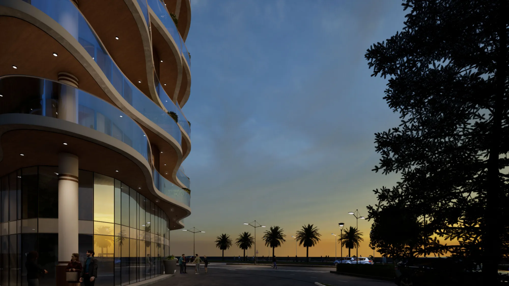 Ground floor at twilight