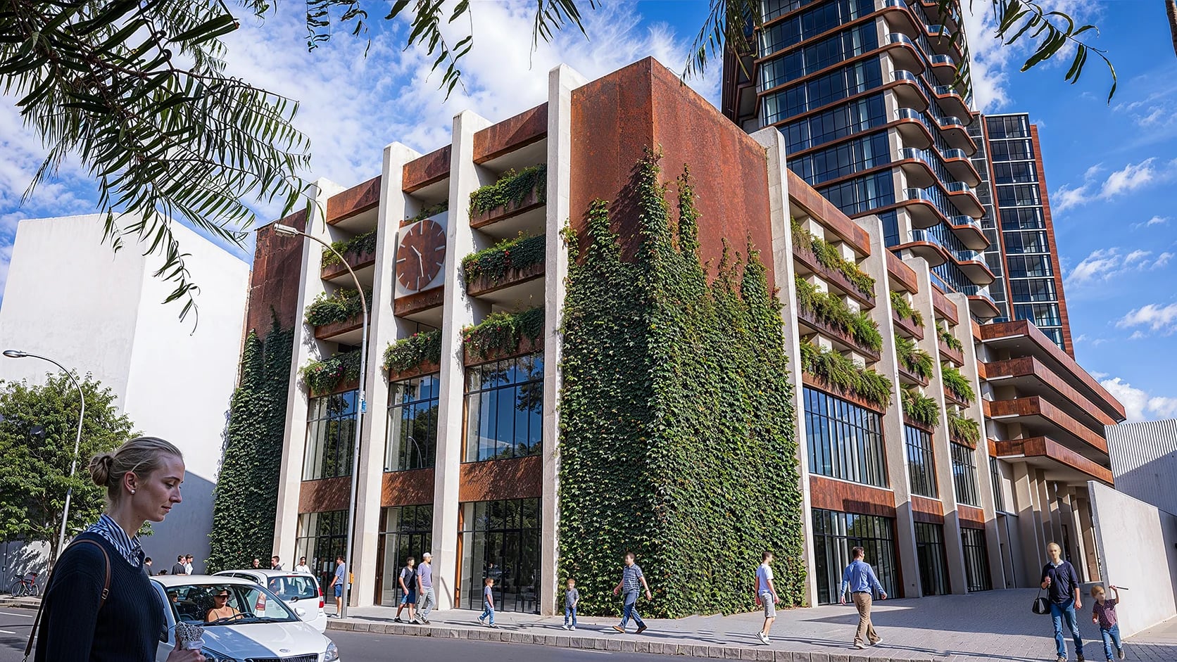 Corner gallery & living facade